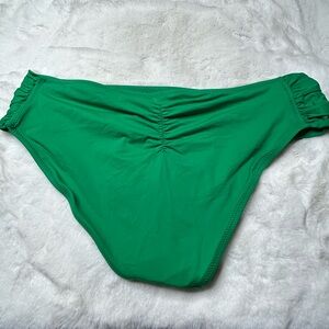 Becca Women's Plus Side-Shirred Hipster Swim Bottom Swimsuit (2x (20-22), Green)